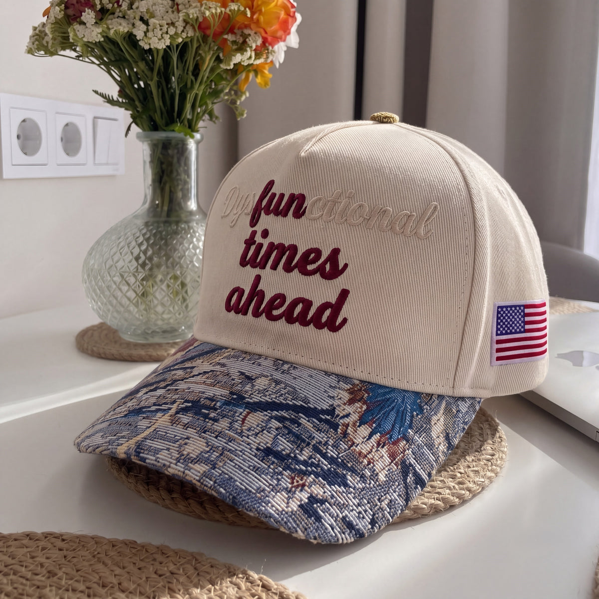 Fun Times Ahead Tapestry FLoral Hat