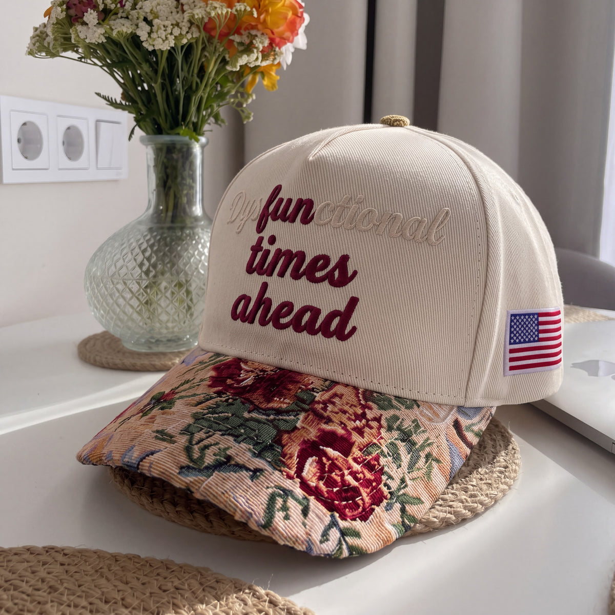 Fun Times Ahead Tapestry FLoral Hat