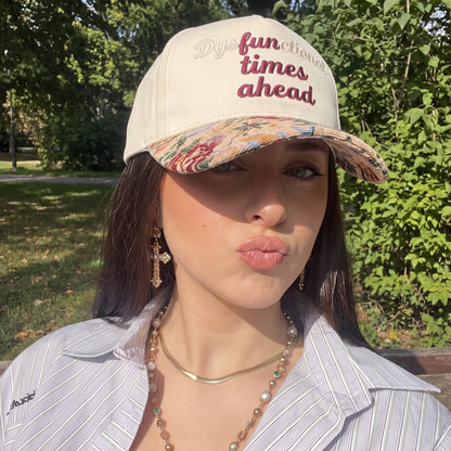 Fun Times Ahead Tapestry FLoral Hat