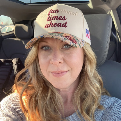 Fun Times Ahead Tapestry FLoral Hat