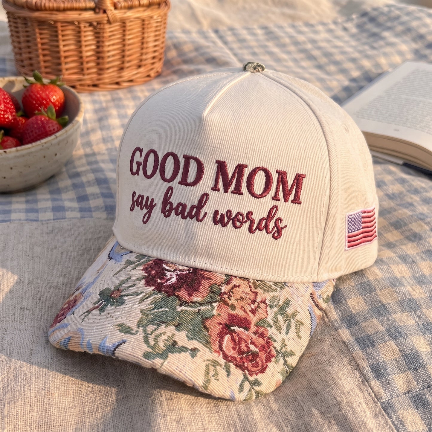 Good Moms Say Bad Words FLoral Hat