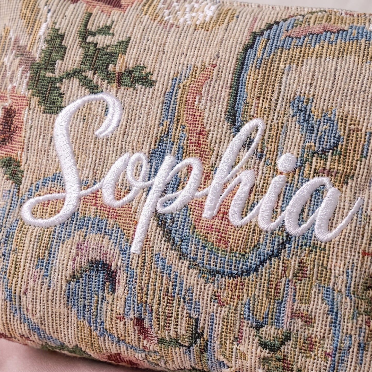 Embroidered Pouch Tapestry Floral
