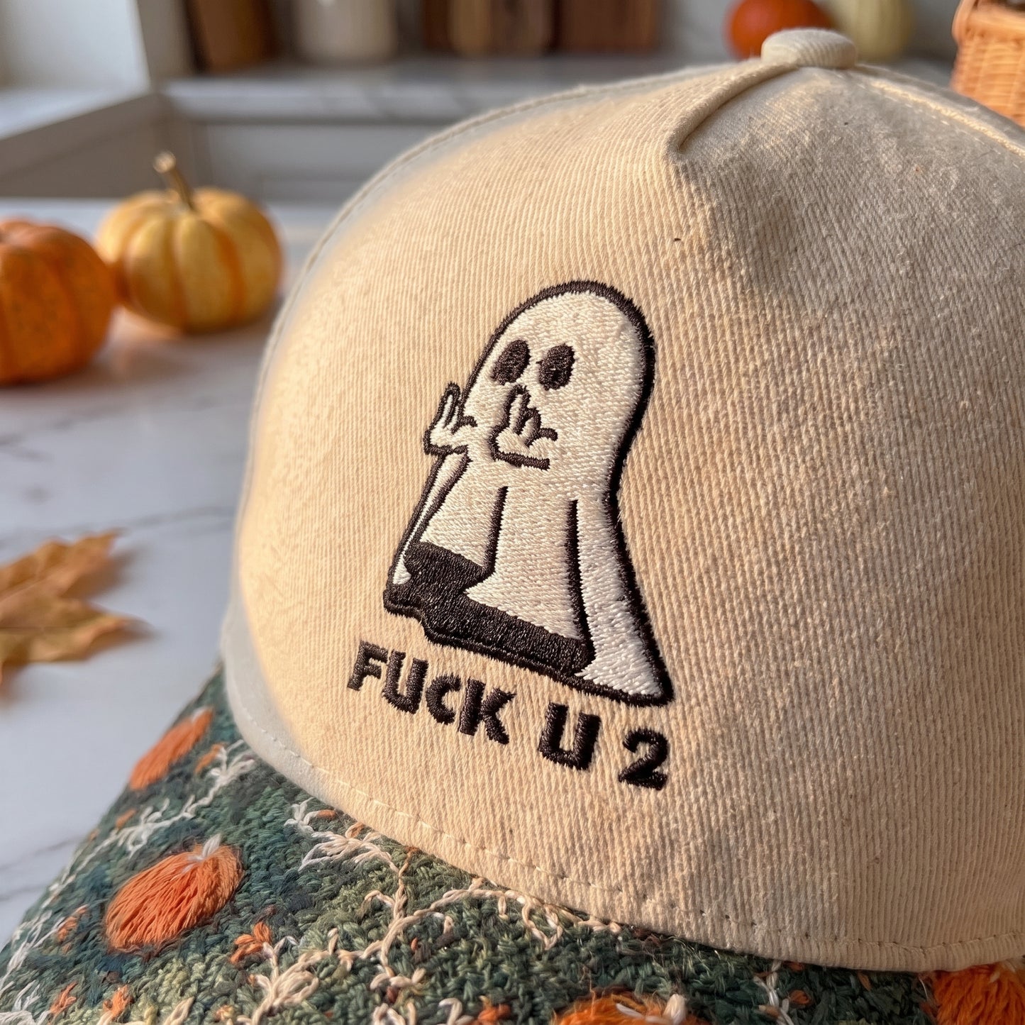 Funny Couple Ghost Pumkin Tapestry Hat