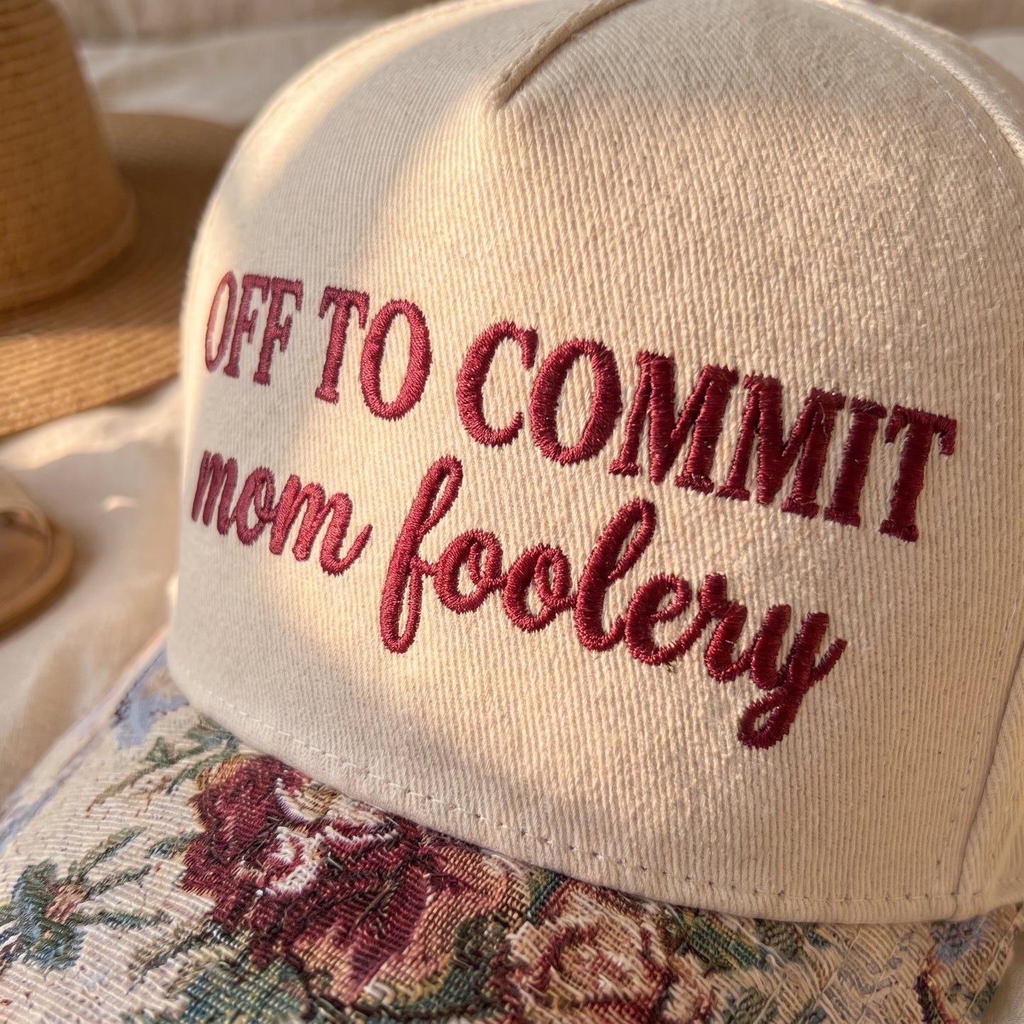 Off To Commit Mom Foolery FLoral Hat