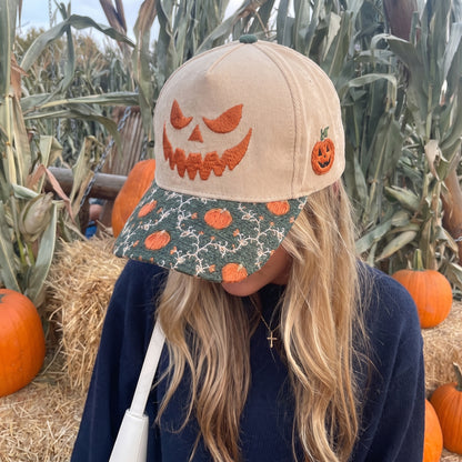 Halloween Pumpkin Tapestry Brim Hat