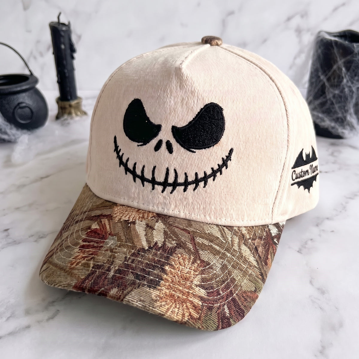 Husband Jack Pumpkin Tapestry Brim Hat
