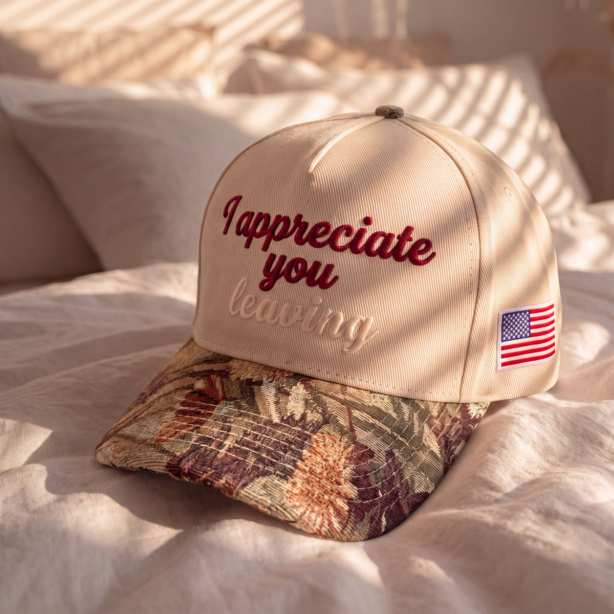 I Appreciate You Tapestry FLoral Hat