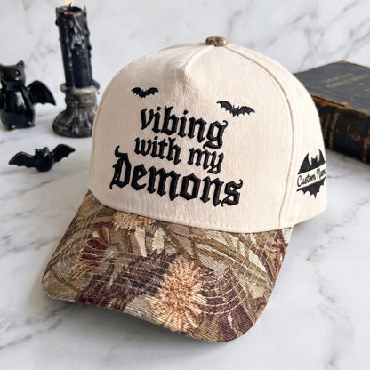 Vibing Demons Tapestry Brim Hat