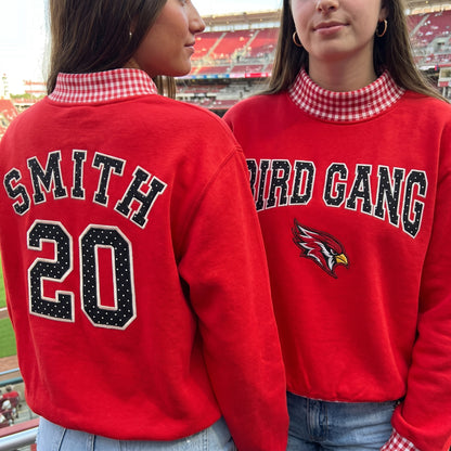Game Day Appliqué Gingham Mockneck