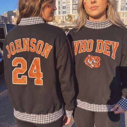 Game Day Appliqué Gingham Mockneck
