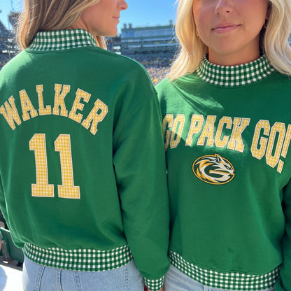 Game Day Appliqué Gingham Mockneck