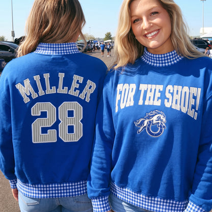 Game Day Appliqué Gingham Mockneck