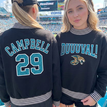 Game Day Appliqué Gingham Mockneck