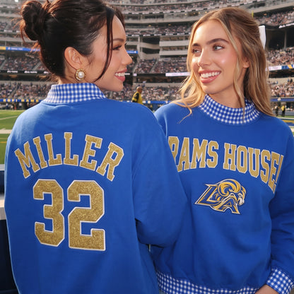 Game Day Appliqué Gingham Mockneck