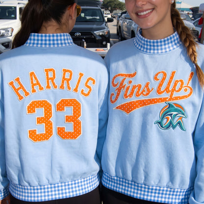 Game Day Appliqué Gingham Mockneck