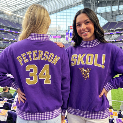 Game Day Appliqué Gingham Mockneck