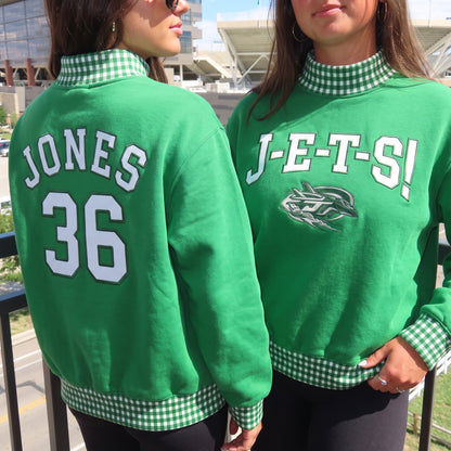 Game Day Appliqué Gingham Mockneck