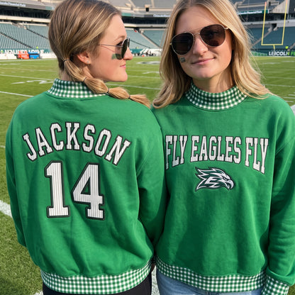 Game Day Appliqué Gingham Mockneck