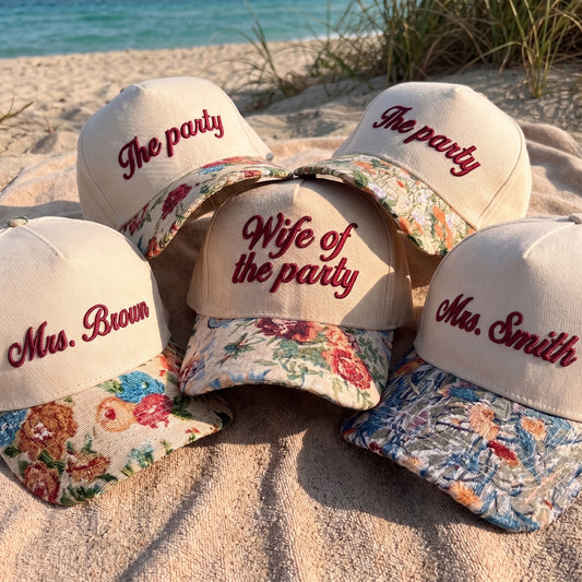 Personalize Bachelorette Floral Hat