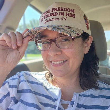 True Freedom Is Found In Him FLoral Hat