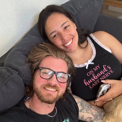 On My Husband's Last Nerve Lace Tank Top
