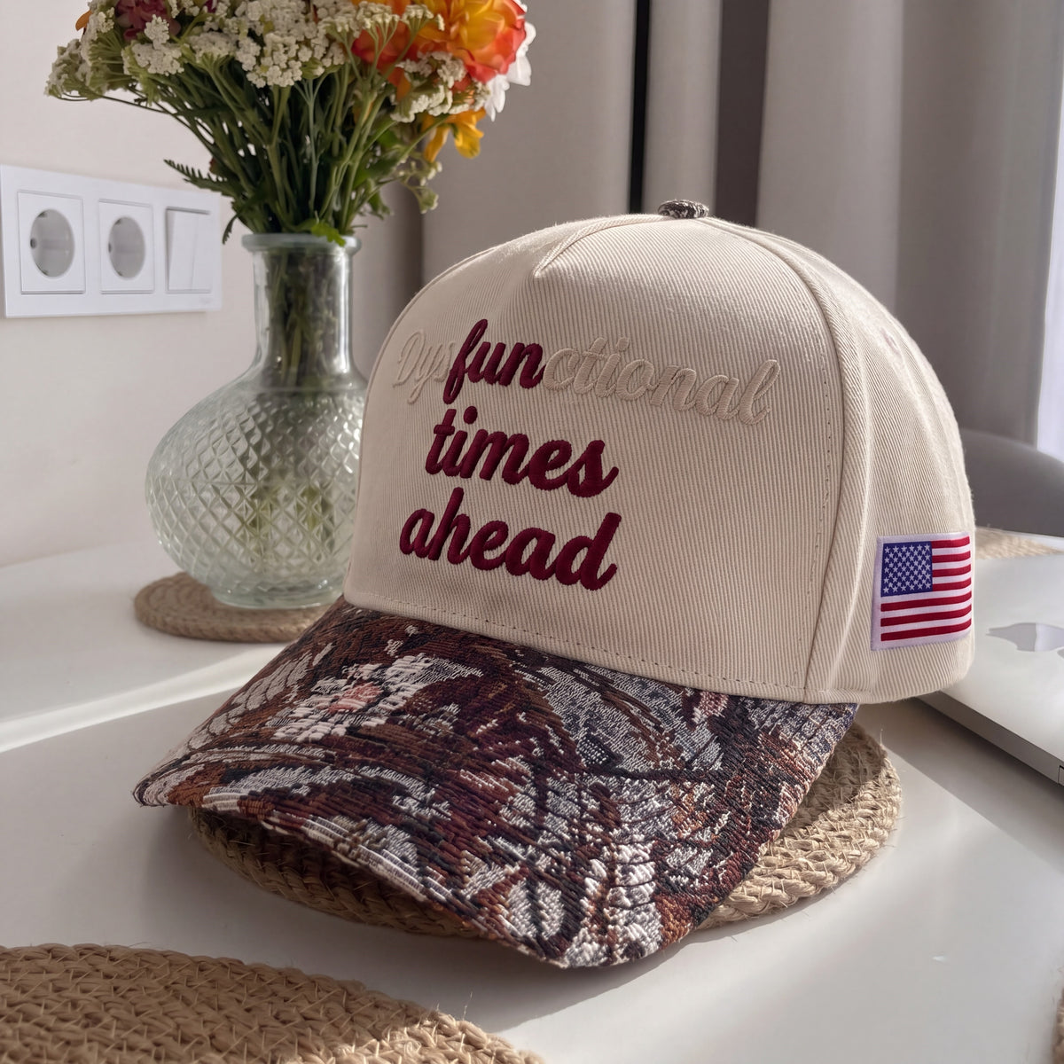 Fun Times Ahead Tapestry FLoral Hat