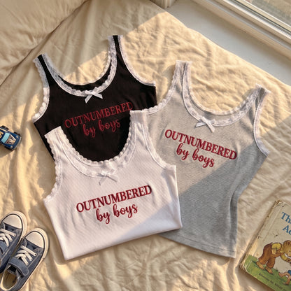 Outnumbered By Boys Lace Tank Top