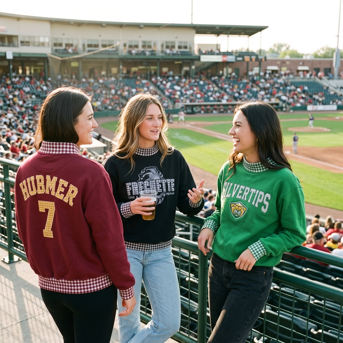 Pick Your Team — Basketball Gingham Mockneck