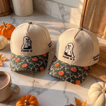Funny Couple Ghost Pumkin Tapestry Hat