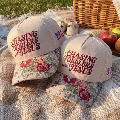 Chasing Toddlers And Jesus FLoral Hat