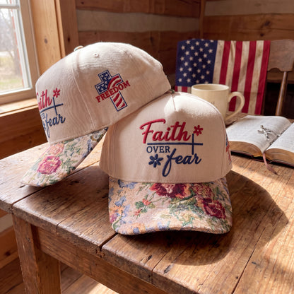 Faith Over Fear FLoral Hat