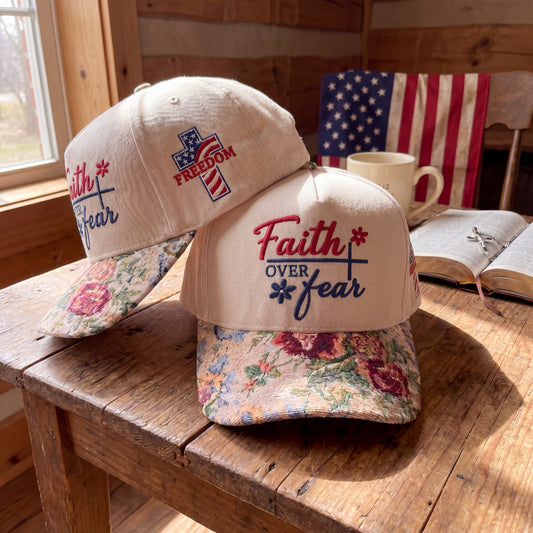 Faith Over Fear FLoral Hat