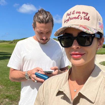 Put It On My Boyfriend's Tab FLoral Hat