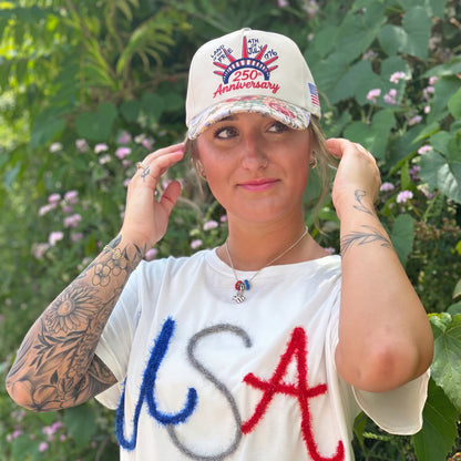 Custom Name Land Of Free FLoral Hat
