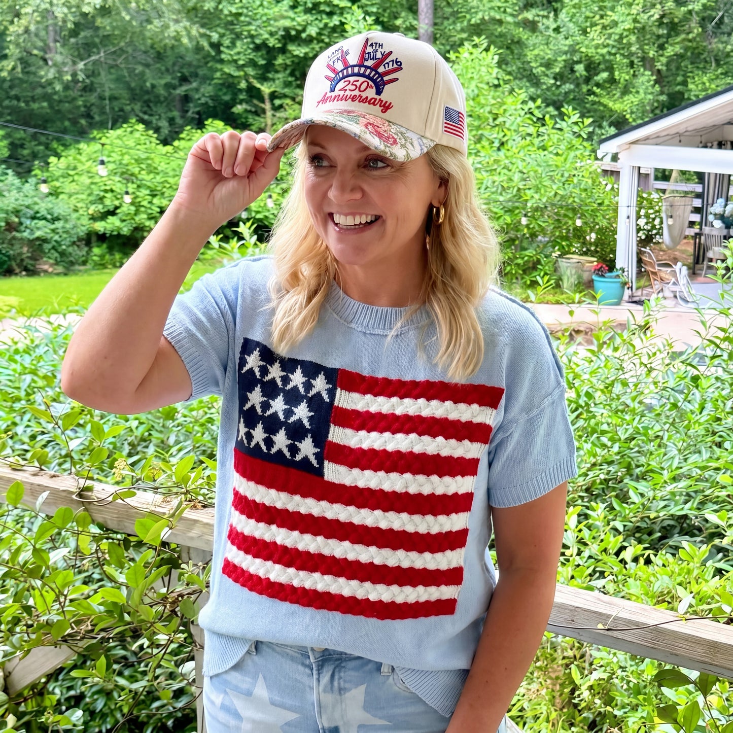 Custom Name Land Of Free FLoral Hat