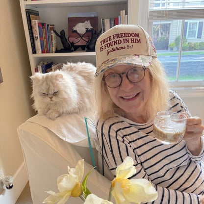 True Freedom Is Found In Him FLoral Hat