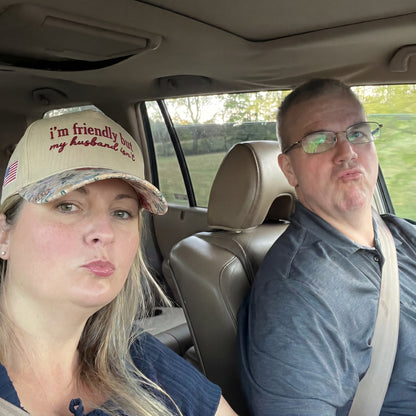I'm Friendly But My Husband Isn't Floral Hat