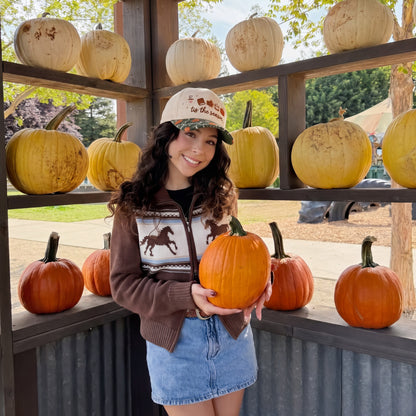 Tis The Season Pumpkin Tapestry Brim Hat