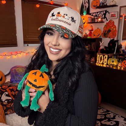 Halloweenie Pumpkin Tapestry Brim Hat