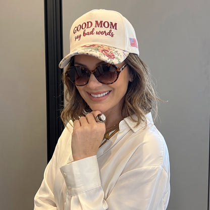 Good Moms Say Bad Words FLoral Hat