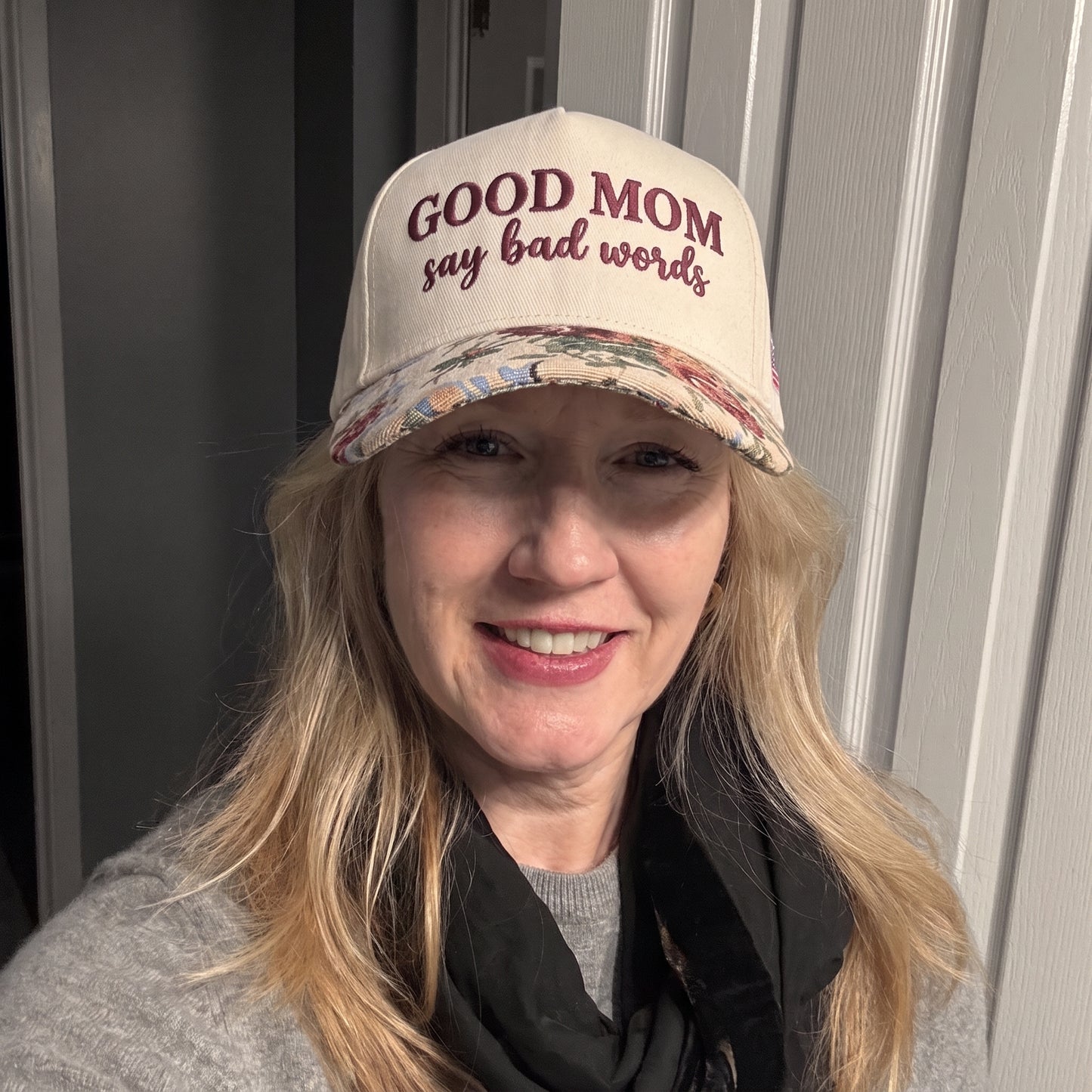 Good Moms Say Bad Words FLoral Hat