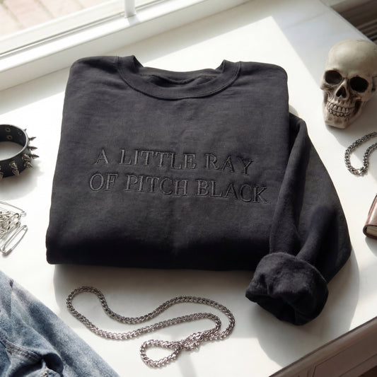 A Little Ray Of Pitch Black Embroidered Shirt (Copy)