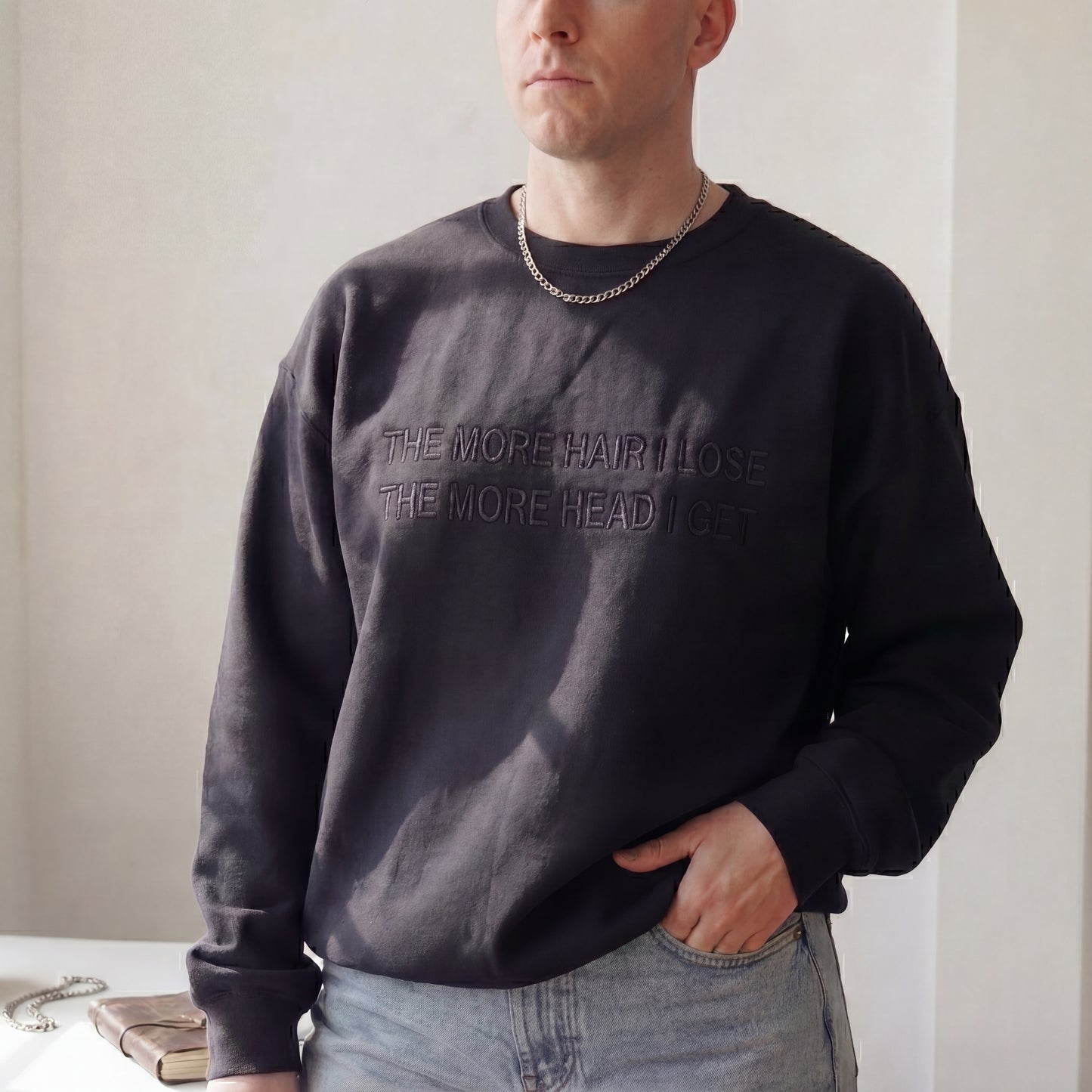 The More Hair I Lose The More Head I Get Embroidered Shirt