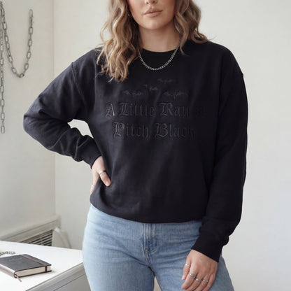 A Little Ray Of Pitch Black Gothic Embroidered Shirt
