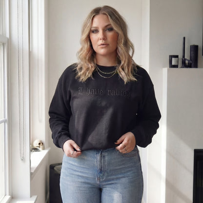 I Have Rabies Gothic Embroidered Shirt