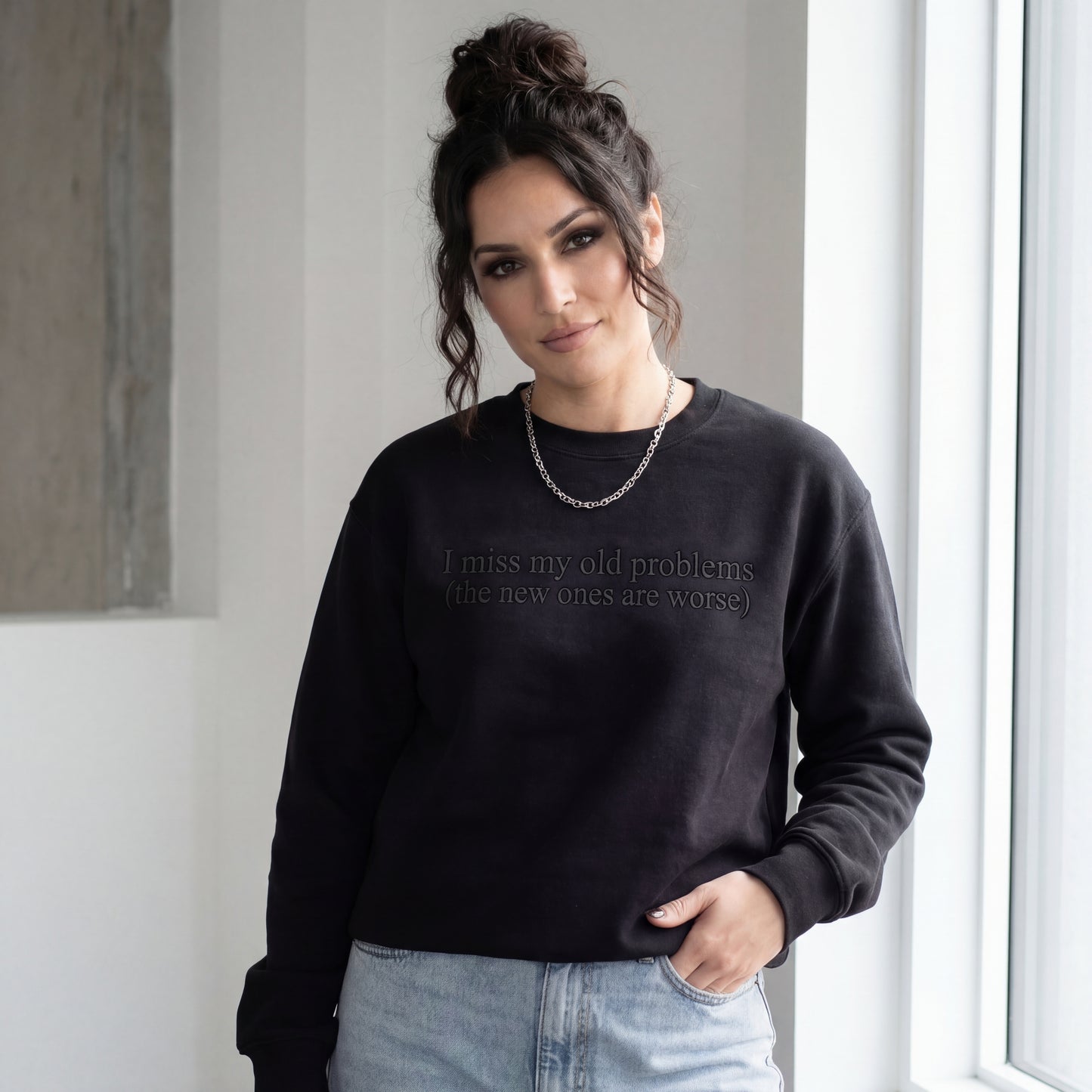 I Miss My Old Problems Embroidered Shirt