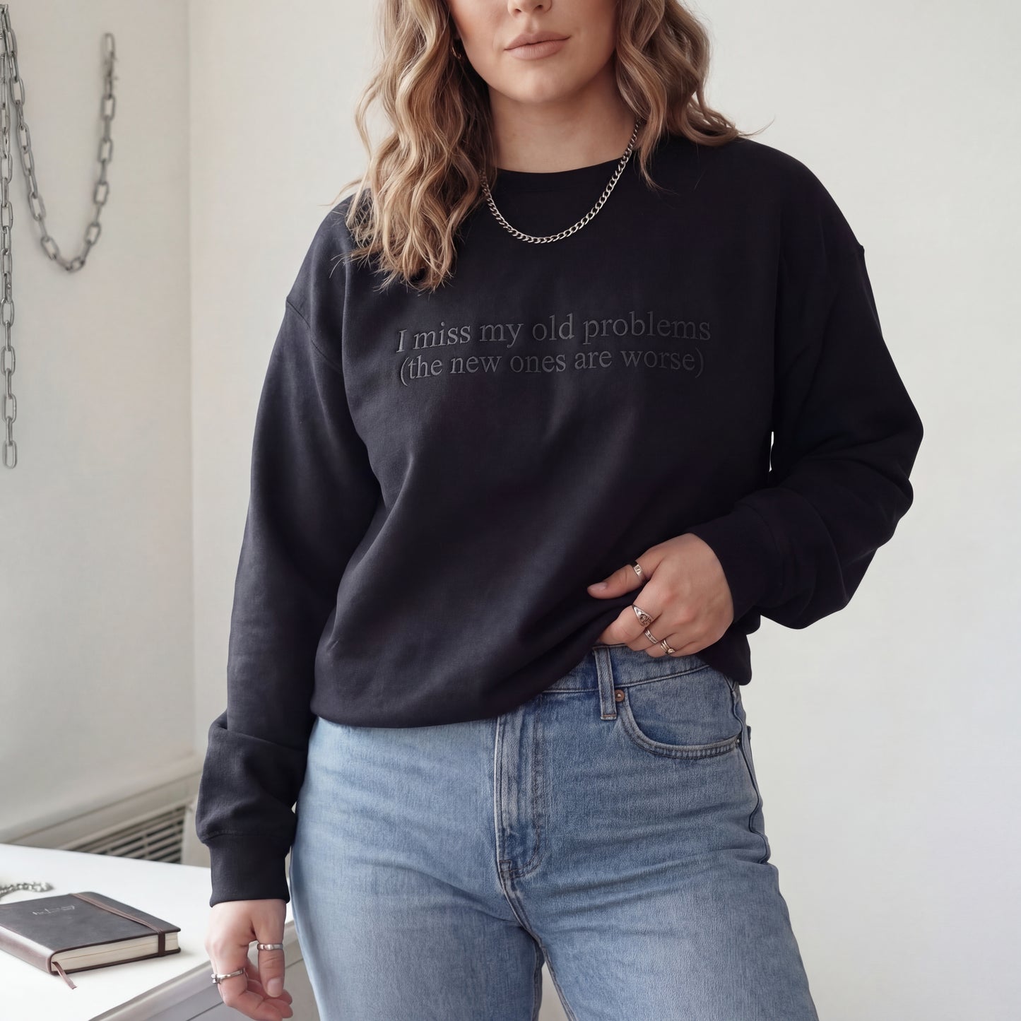 I Miss My Old Problems Embroidered Shirt