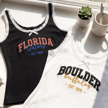 Custom University Lace Tank Top