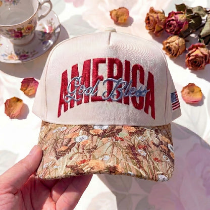 Jesus Bless America FLoral Hat