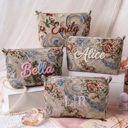 Embroidered Pouch Tapestry Floral